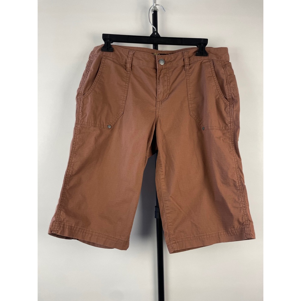 Prana Womens Clay Brown Organic Cotton Stretch Hiking Shorts W4LARI115 Size 8